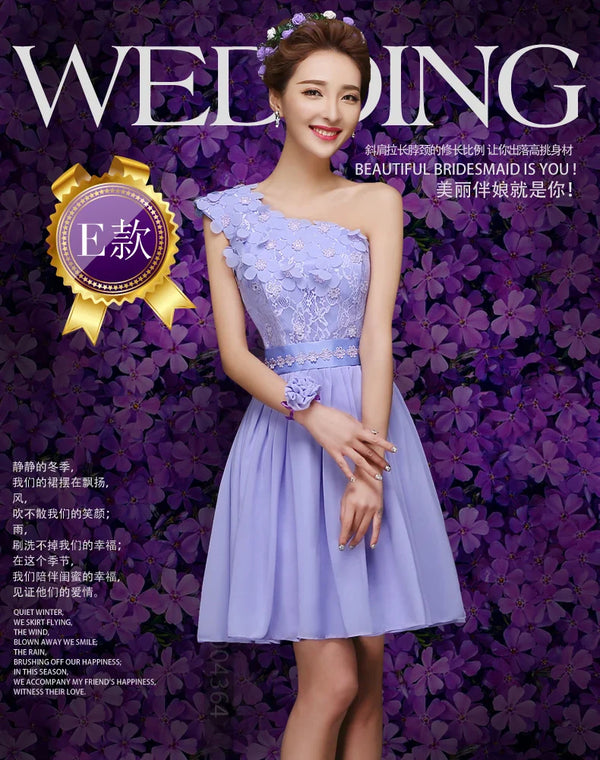 New light purple short bridesmaid dress chorus performance dress free shipping