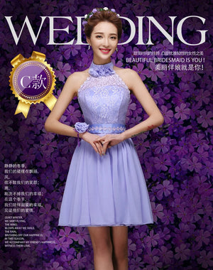 New light purple short bridesmaid dress chorus performance dress free shipping