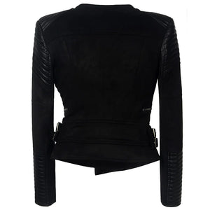Faux Leather PU Jacket Women Winter Autumn Fashion Motorcycle Jacket Black Faux Leather Coat Outerwear