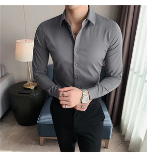 Camisas De Hombre Long Sleeve Shirts For Men Clothing 2024 Business Formal Wear Camisa Social Masculina Slim Fit Chemise Homme