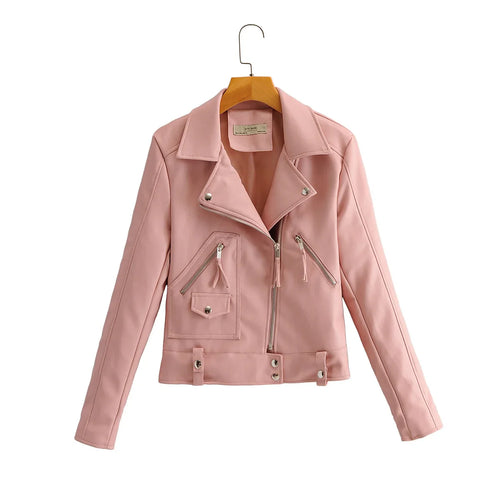 New Arrival Novel brand Winter Autumn Motorcycle leather jackets Green leather jacket women leather coat slim PU jacket Leather