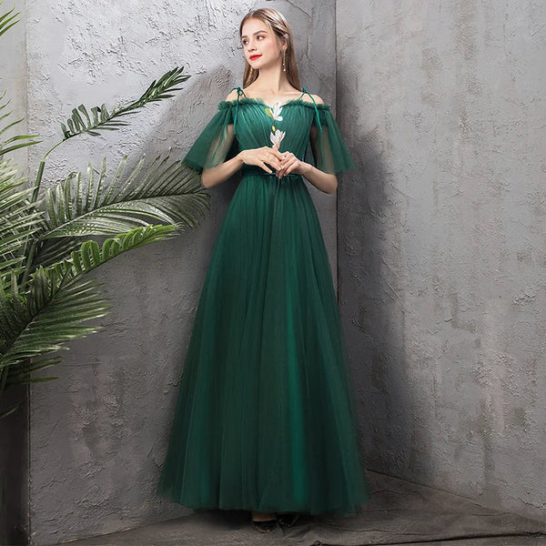 New Dark green sleeveless lady girl women princess bridesmaid banquet party ball prom performance dress gown free shipping