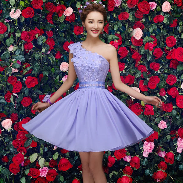 New light purple short bridesmaid dress chorus performance dress free shipping