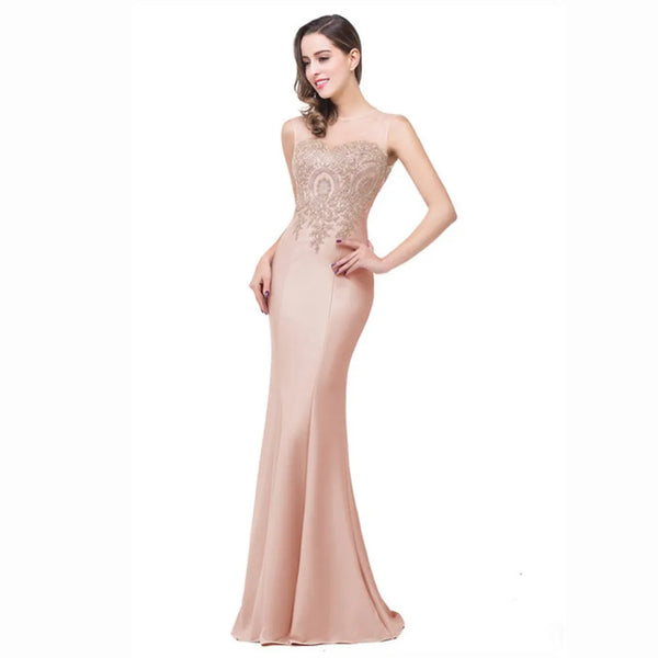 Elegant Mermaid Bridesmaid Dresses Women Golden Appliques Lace Royal Blue Sweetheart Illusion Wedding Party Dress Robe de Soiree