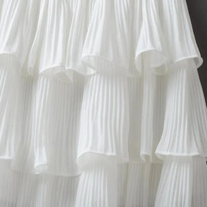Summer Women Elasticity Waist Mini Skirt Ladies Chiffon Skirt Ladies Casual Cake Skirts Black White Femme Pleated Skirts