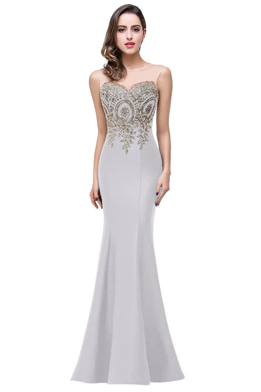 Elegant Mermaid Bridesmaid Dresses Women Golden Appliques Lace Royal Blue Sweetheart Illusion Wedding Party Dress Robe de Soiree