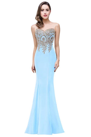 Elegant Mermaid Bridesmaid Dresses Women Golden Appliques Lace Royal Blue Sweetheart Illusion Wedding Party Dress Robe de Soiree