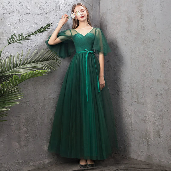 New Dark green sleeveless lady girl women princess bridesmaid banquet party ball prom performance dress gown free shipping