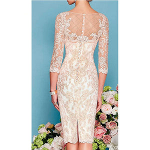 Light Pink Women's Mother of The Groom Dresses Tea Length Lace Mother of the Bride Dress with Jacket Formal Evening Gowns