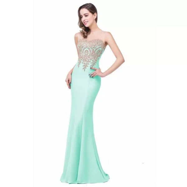Elegant Mermaid Bridesmaid Dresses Women Golden Appliques Lace Royal Blue Sweetheart Illusion Wedding Party Dress Robe de Soiree