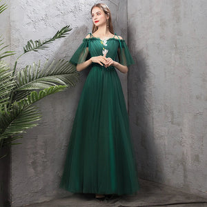 New Dark green sleeveless lady girl women princess bridesmaid banquet party ball prom performance dress gown free shipping