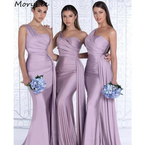 Bridesmaid Dresses Sweetheart One Shoulder Spandex Satin Mermaid Bridesmaid Dresses Lace Up Back Wedding Party Bridesmaid Gowns