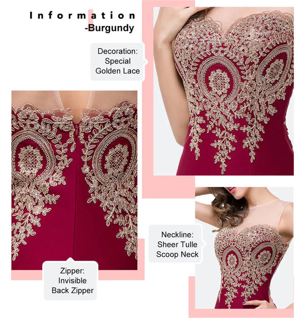Elegant Mermaid Bridesmaid Dresses Women Golden Appliques Lace Royal Blue Sweetheart Illusion Wedding Party Dress Robe de Soiree