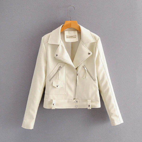 New Arrival Novel brand Winter Autumn Motorcycle leather jackets Green leather jacket women leather coat slim PU jacket Leather