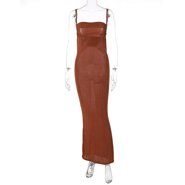 INS New Fashion Swing Collar Backless Strap Dress