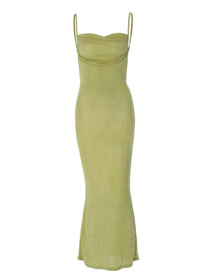 INS New Fashion Swing Collar Backless Strap Dress