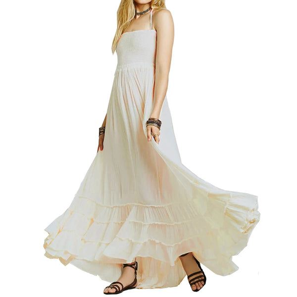 2024 Beach Dress Sexy Dresses Boho Bohemian People Holiday Summer Long Backless Cotton Women Party Hippie Vestidos Mujer Ethnic