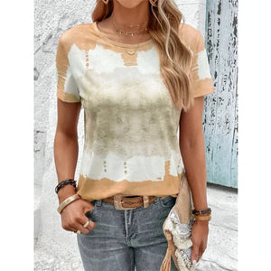 Fashion Flower Print T Shirt For Women Summer Hip Hop Trend Harajuku Streetwear Daily Casual O-neck Short Sleeve Loose T-Shirts