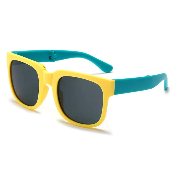 Children Folding Sunglasses Candy Colored Sun Protection Glasses UV400 Sunscreen Universal Portable Foldable Square Glasses