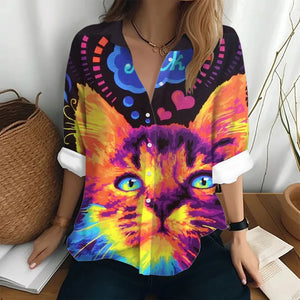 Women's Long Sleeve Shirt T-shirt Abstract Oil Painting Art Print Top Women's Elegant Shirt Women's Fashion Top Loose T-shirt