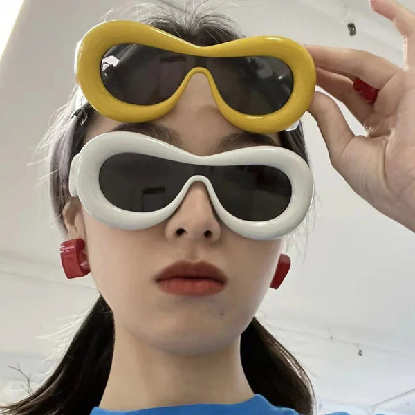 KAMMPT New in Oval Sunglasses for Men Women 2022 Fashion Retro Brand Design Shades Eyewear Female Candy Color Goggle Sun Glasses