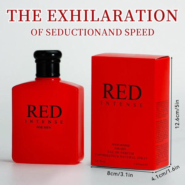 RED INTENSE Eau de Parfum Spray 3.4 Ounce / 100 Ml  Multi-Layered Fragrance Aromatic Fragrance for Men Men's EDP Perfumes Fruit
