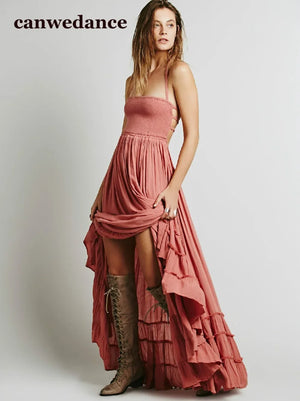 2024 Beach Dress Sexy Dresses Boho Bohemian People Holiday Summer Long Backless Cotton Women Party Hippie Vestidos Mujer Ethnic