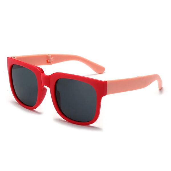 Children Folding Sunglasses Candy Colored Sun Protection Glasses UV400 Sunscreen Universal Portable Foldable Square Glasses