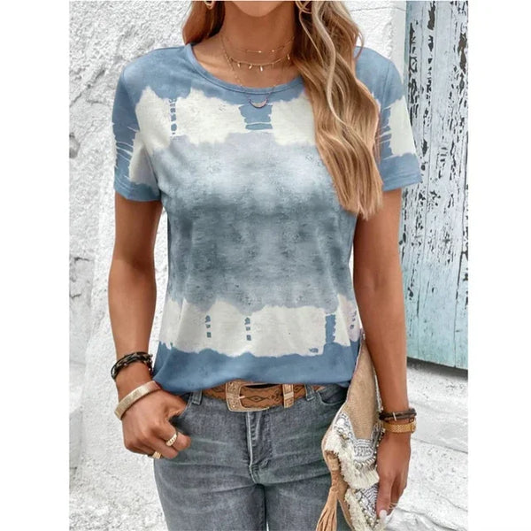 Fashion Flower Print T Shirt For Women Summer Hip Hop Trend Harajuku Streetwear Daily Casual O-neck Short Sleeve Loose T-Shirts