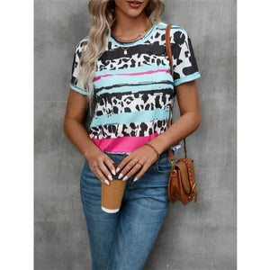 Fashion Flower Print T Shirt For Women Summer Hip Hop Trend Harajuku Streetwear Daily Casual O-neck Short Sleeve Loose T-Shirts