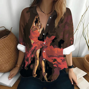 Women's Long Sleeve Shirt T-shirt Abstract Oil Painting Art Print Top Women's Elegant Shirt Women's Fashion Top Loose T-shirt