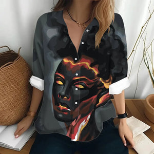 Women's Long Sleeve Shirt T-shirt Abstract Oil Painting Art Print Top Women's Elegant Shirt Women's Fashion Top Loose T-shirt